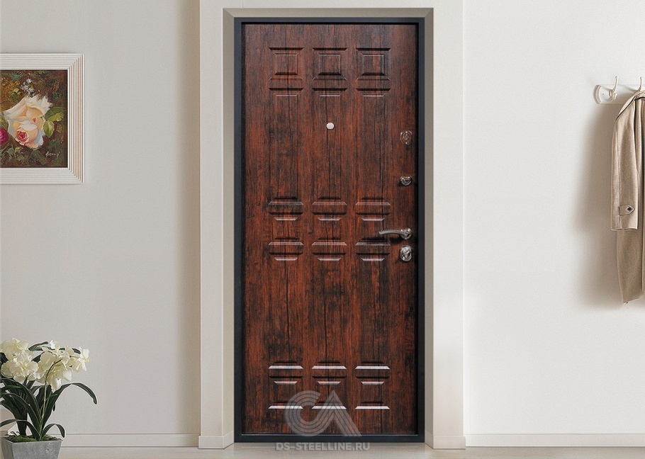 Металлическая дверь Базилика для квартиры, вид в интерьере
